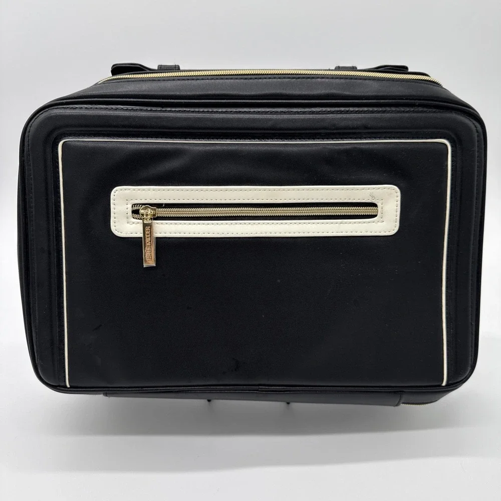Estee Lauder Black White Trim Makeup Cosmetic‎ Bag Train Case